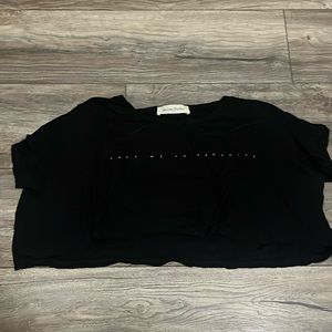 Caren forbes black crop top short sleeve